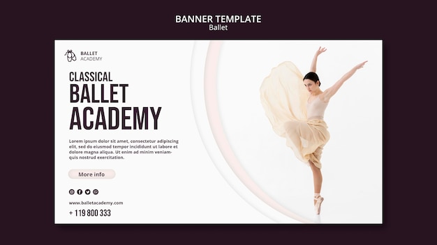 Modelo de banner de conceito de balé