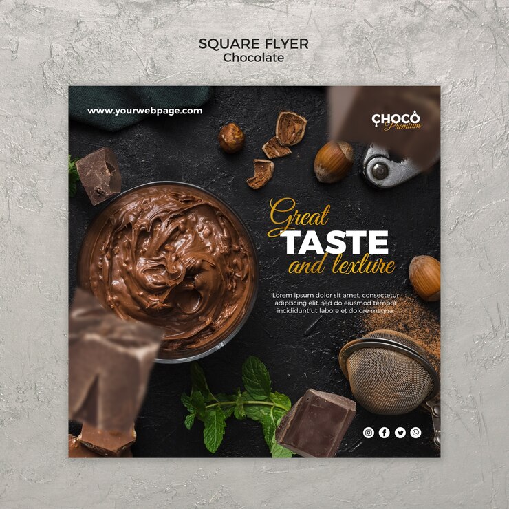 PSD grátis modelo de banner de conceito de chocolate