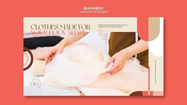 Modelo de banner de conceito de designer de moda