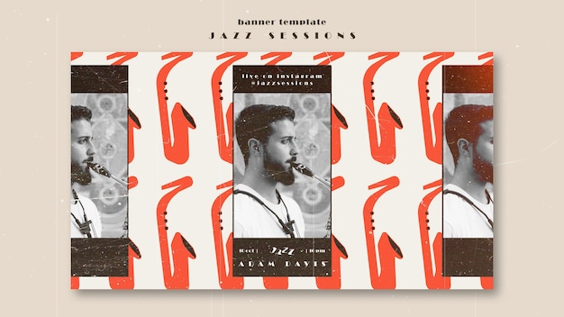 Modelo de banner de conceito de jazz