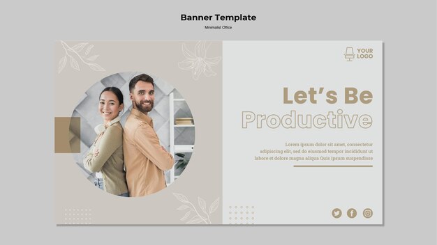 Modelo de banner de conceito de minimalismo