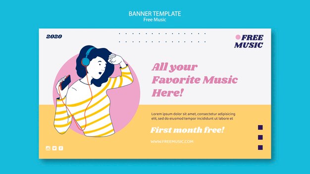 Modelo de banner de conceito de música