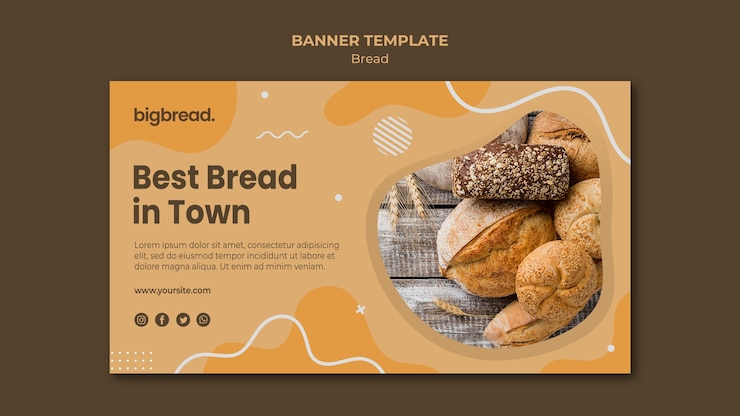 PSD grátis modelo de banner de conceito de pão