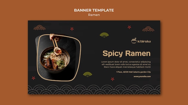 Modelo de banner de conceito de ramen