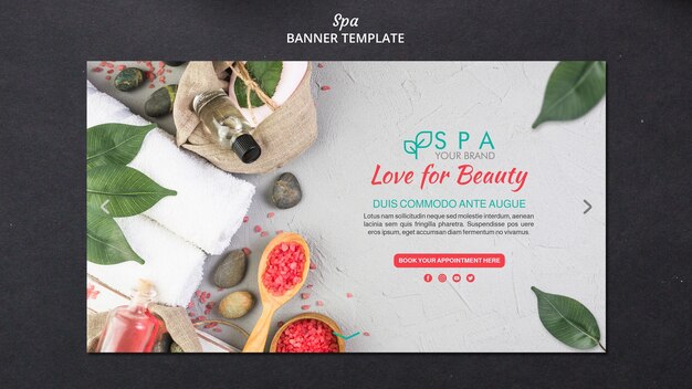Modelo de banner de conceito de spa