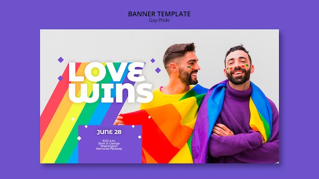 PSD grátis modelo de banner de conceito gay prinde