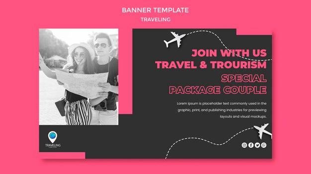 Modelo de banner de conceito itinerante