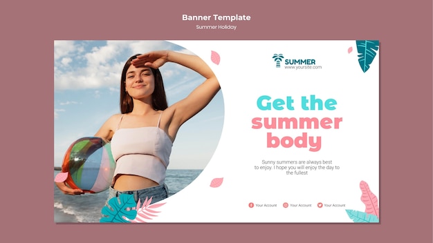 Modelo de banner de corpo de verão