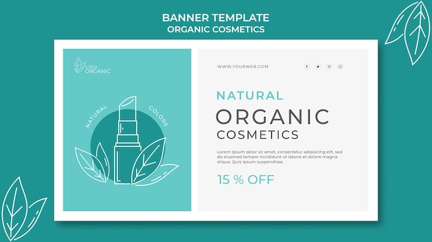 Modelo de banner de cosméticos orgânicos