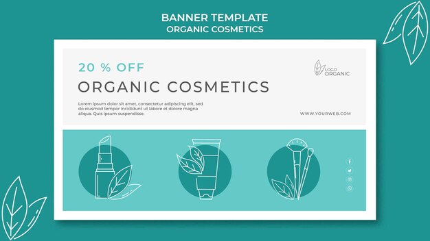 Modelo de banner de cosméticos orgânicos