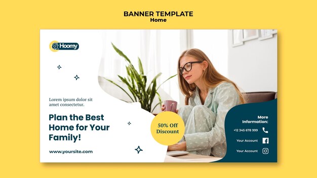Modelo de banner de desconto para casa