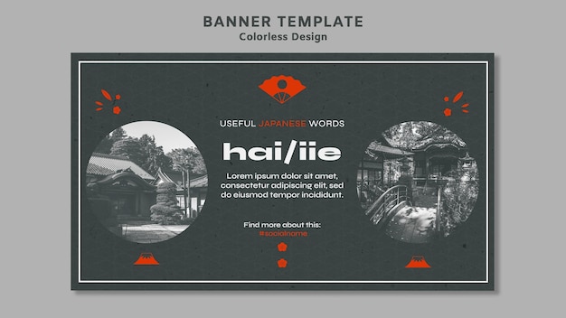 Modelo de banner de design incolor