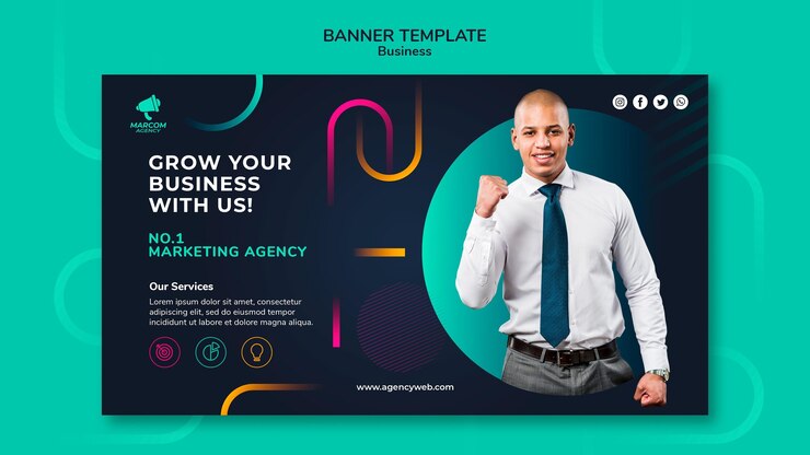 PSD grátis modelo de banner de empresa de negócios
