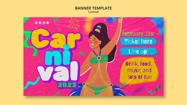 PSD grátis modelo de banner de entretenimento de carnaval vintage