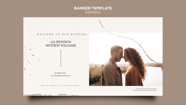 Modelo de banner de evento de casamento