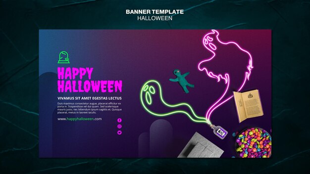 Modelo de banner de evento de Halloween