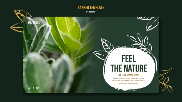 Modelo de banner de evento de natureza