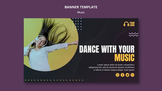 Modelo de banner de evento musical