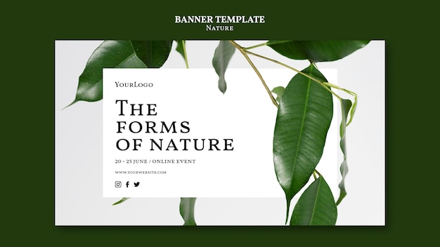 Modelo de banner de evento on-line do forms of nature