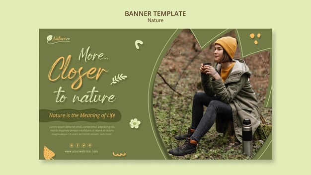 Modelo de banner de exploração da natureza