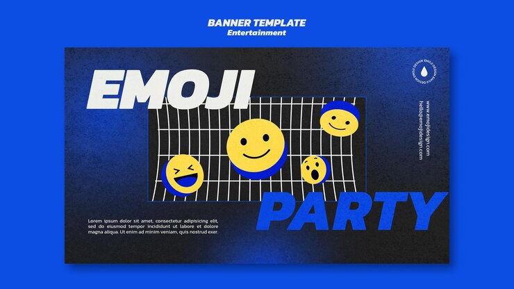 PSD grátis modelo de banner de festa emoji