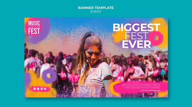 Modelo de banner de festival de música