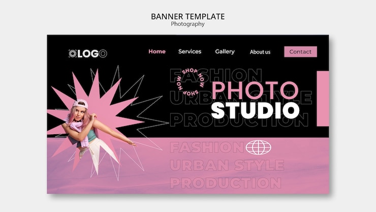 PSD grátis modelo de banner de fotografia de design plano