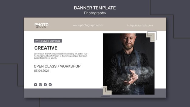 Modelo de banner de fotografia