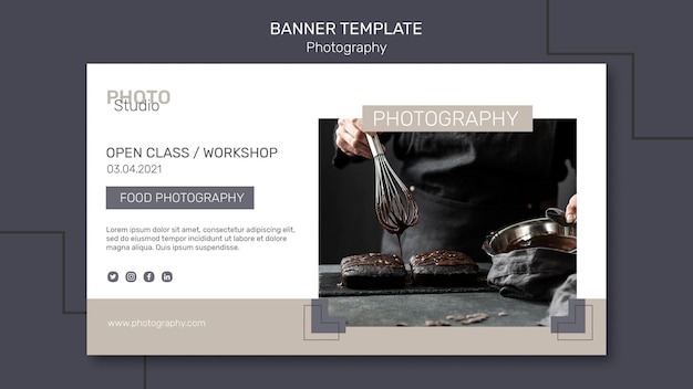 Modelo de banner de fotografia