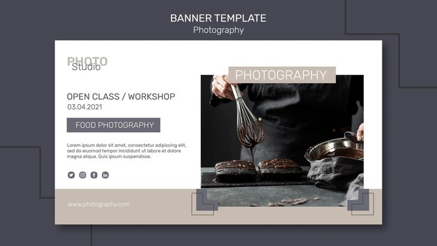 Modelo de banner de fotografia