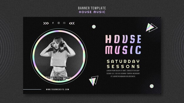 Modelo de banner de house music