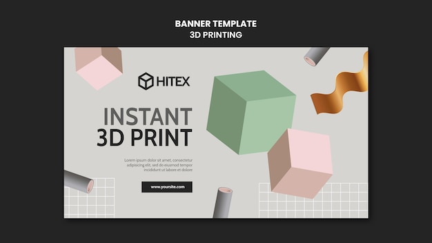 Modelo de banner de impressão 3d