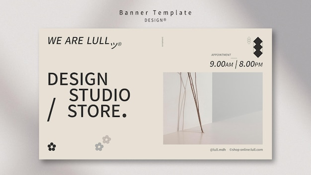 Modelo de banner de interior de design