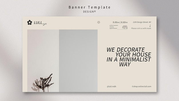Modelo de banner de interior de design