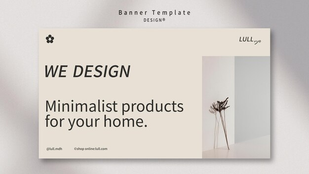 Modelo de banner de interior de design