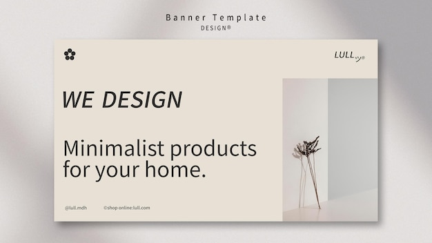 Modelo de banner de interior de design