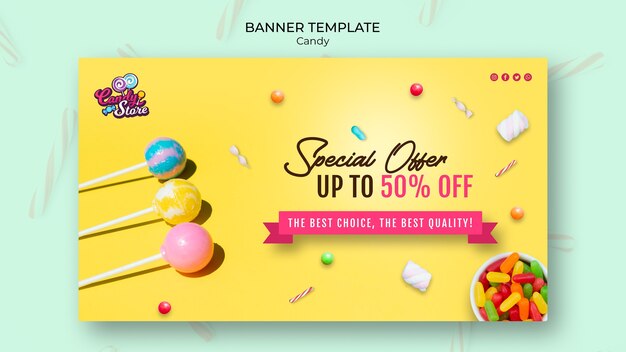 Modelo de banner de loja de doces de oferta especial
