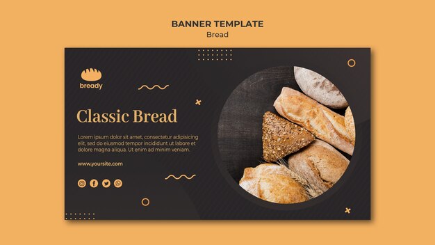 Modelo de banner de loja de padaria deliciosa