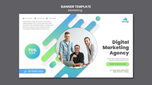 Modelo de banner de marketing digital