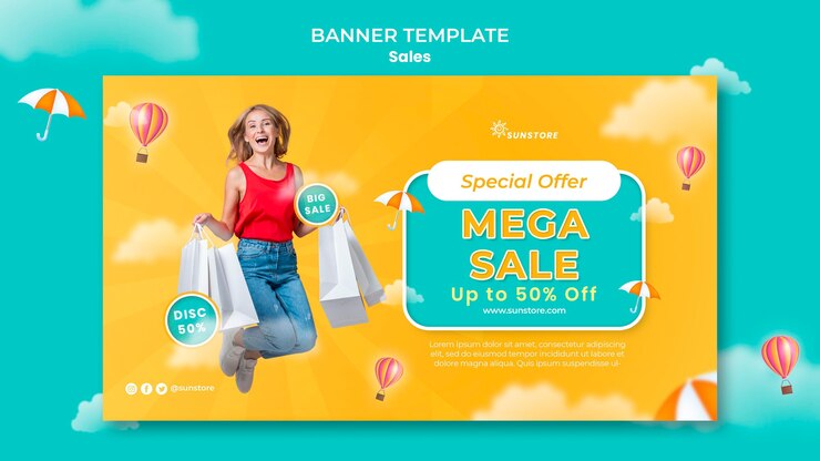 PSD grátis modelo de banner de mega venda de oferta especial