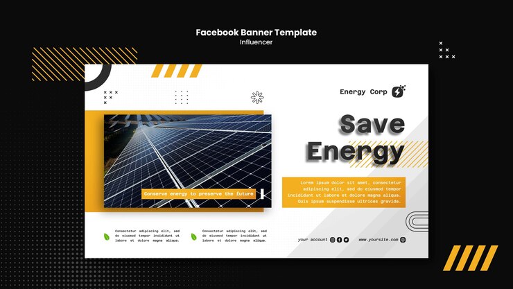 PSD grátis modelo de banner de mídia social de energia renovável e limpa