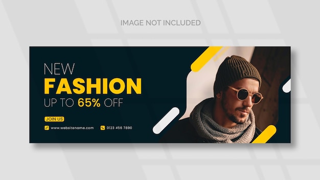modelo de banner de mídia social de venda de moda no Facebook