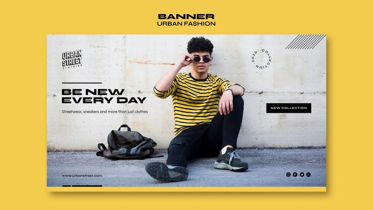 PSD grátis modelo de banner de moda urbana