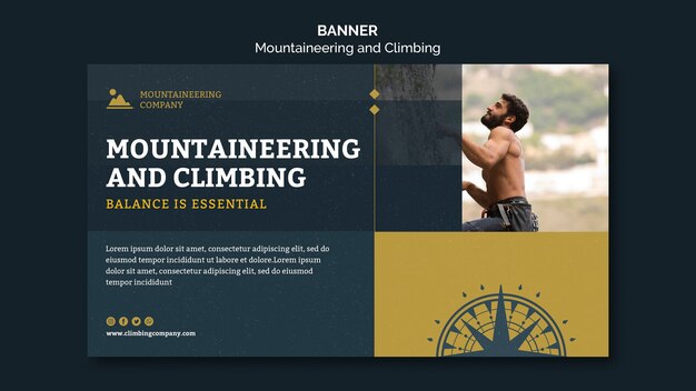 Modelo de banner de montanhismo