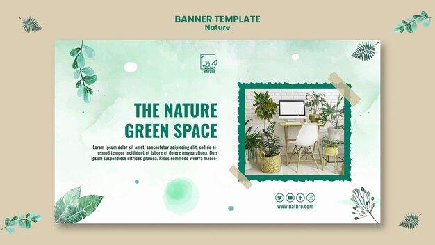 Modelo de banner de natureza criativa