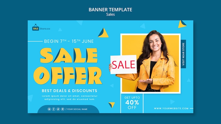 PSD grátis modelo de banner de oferta de venda