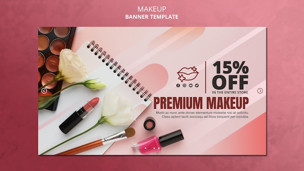 PSD grátis modelo de banner de oferta especial de maquiagem