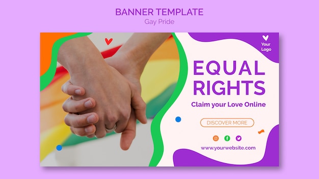 PSD grátis modelo de banner de orgulho gay