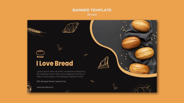 Modelo de banner de padaria