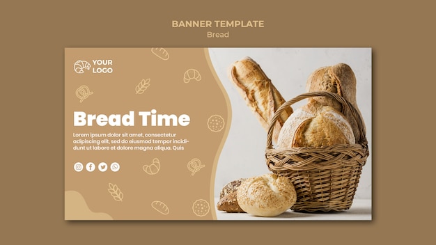 Modelo de banner de pão